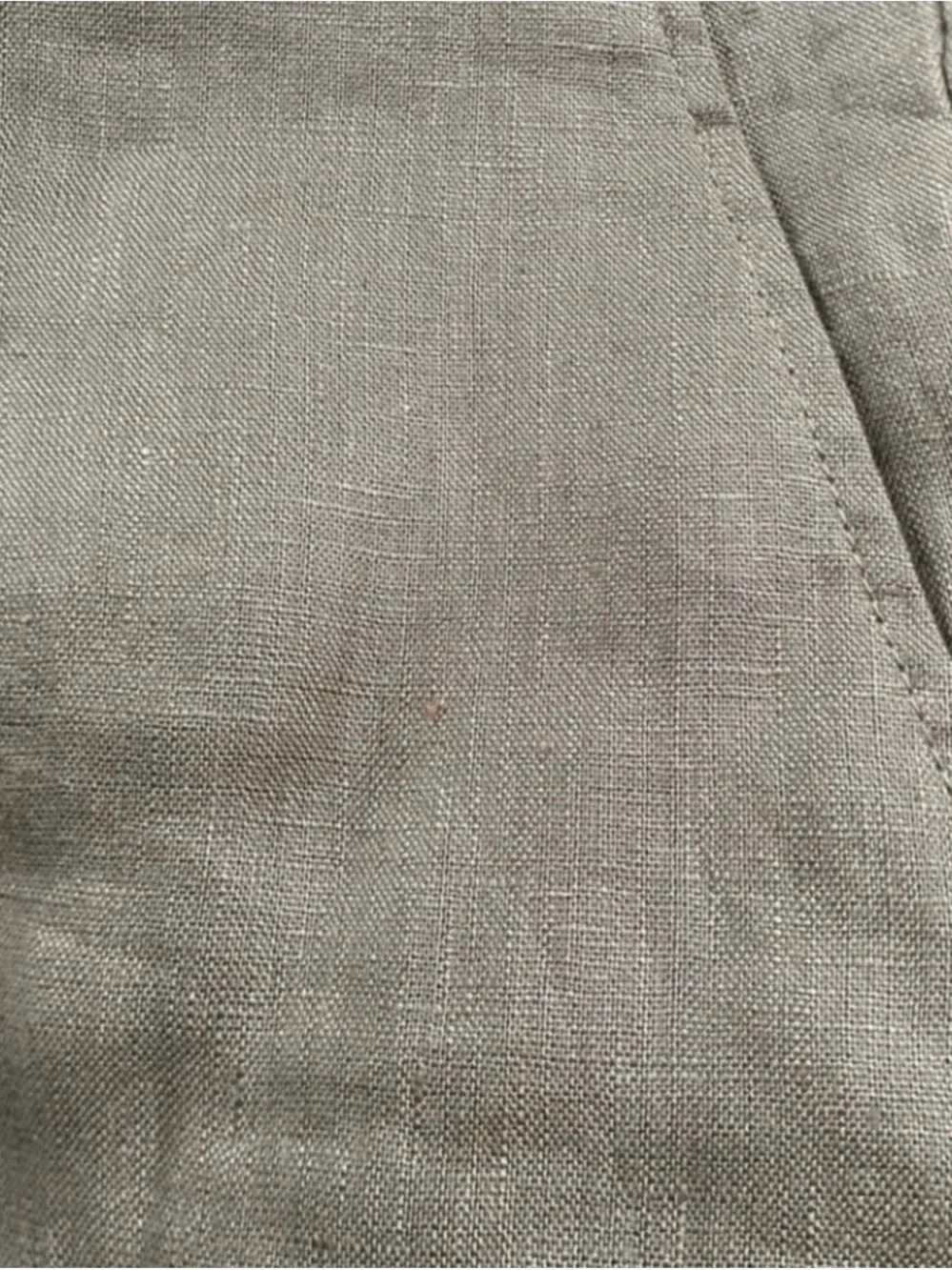 NWT Mango Womens Olive 100% Linen High Waist Straight Pant Size 32 Minimalist